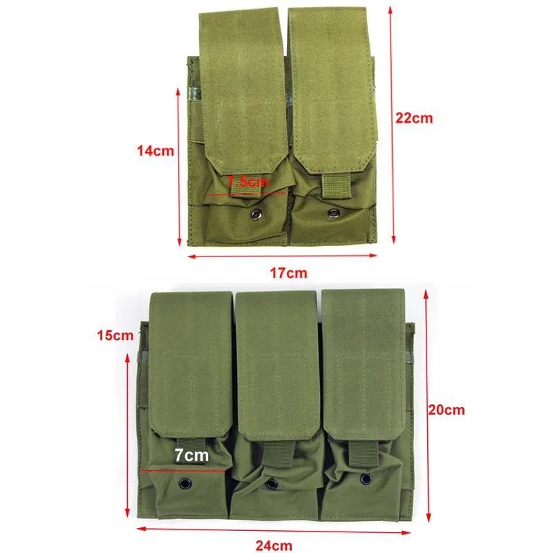 Molle-bolsa para revistas de 5,56mm y 7,62mm, bolsa doble Triple AK47 74 M4 AR 15, bolsa de nailon Mag, paquete de accesorios de caza - imagen 3