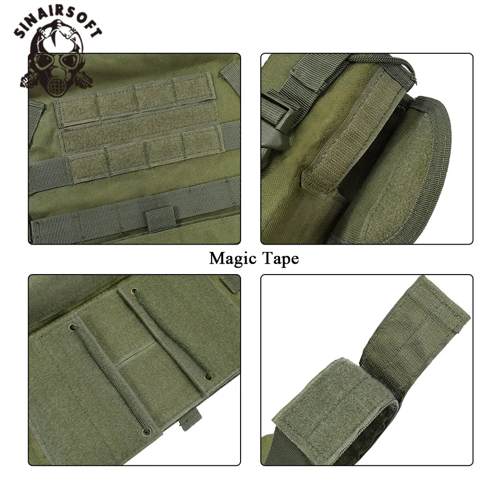 SINAIRSOFT-Chaleco táctico de nailon, armadura corporal, portador de caza, equipo Airsoft, chaleco MOLLE de combate, chaleco portador de placa de camuflaje - imagen 5