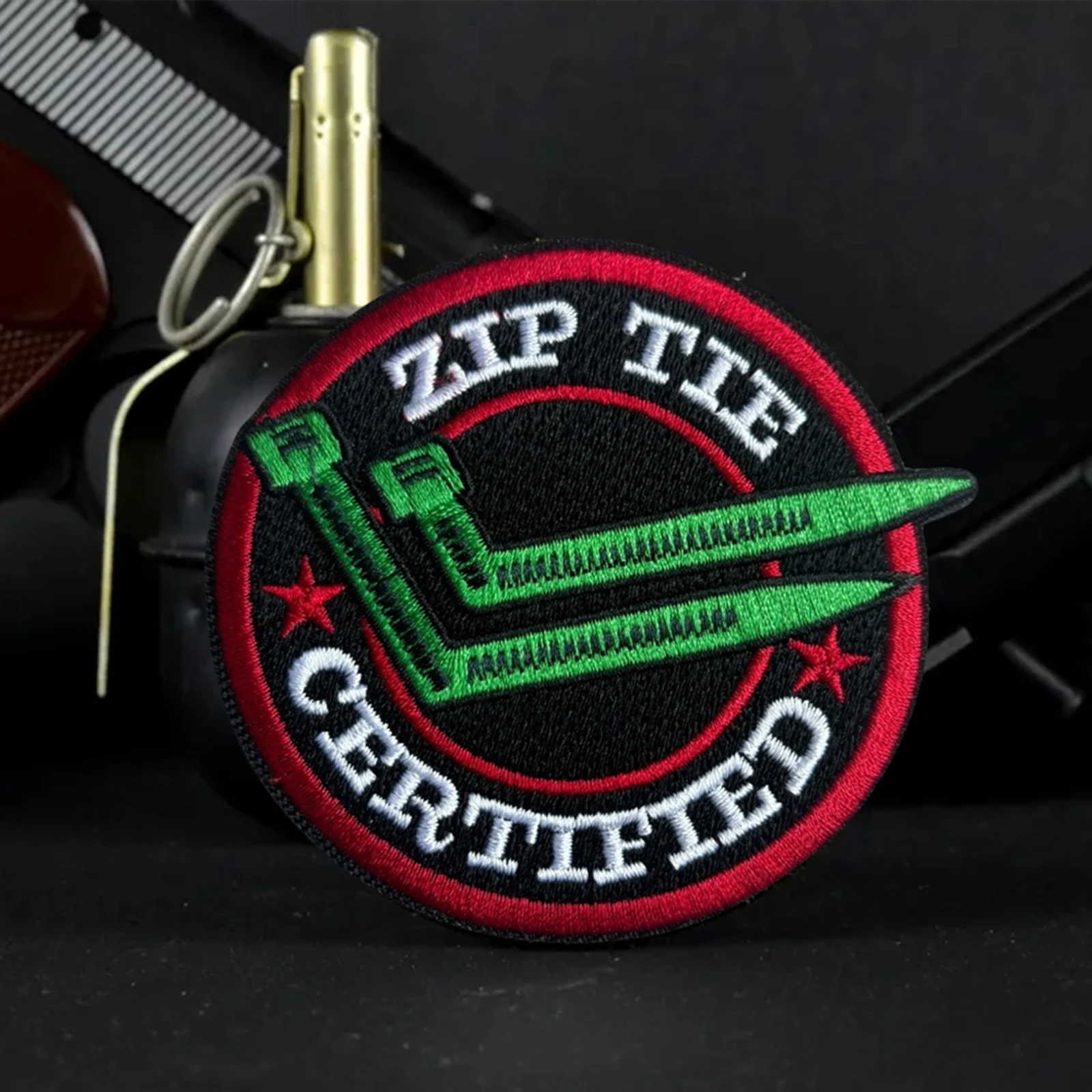 Parche táctico certificado con lazo con cremallera, parches bordados con gancho y bucle divertidos, insignia de moral militar, brazalete del ejército, pegatinas para mochila