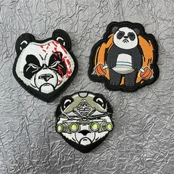 Parche táctico y militar de Panda para ropa, parches de gancho y bucle, pegatinas de insignia de visión nocturna para mochila