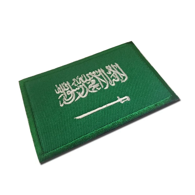 Parches de bandera de Arabia Saudita, insignia de moral bordada con gancho y bucle, parche de accesorios para mochila táctica para ropa - imagen 3