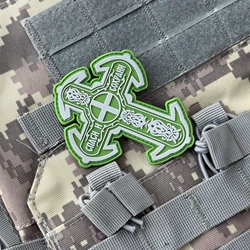"С capaz и сохрани" God Save Cross Chevron insignia de moral táctica parche de PVC en ropa gancho y bucle parches militares apliques