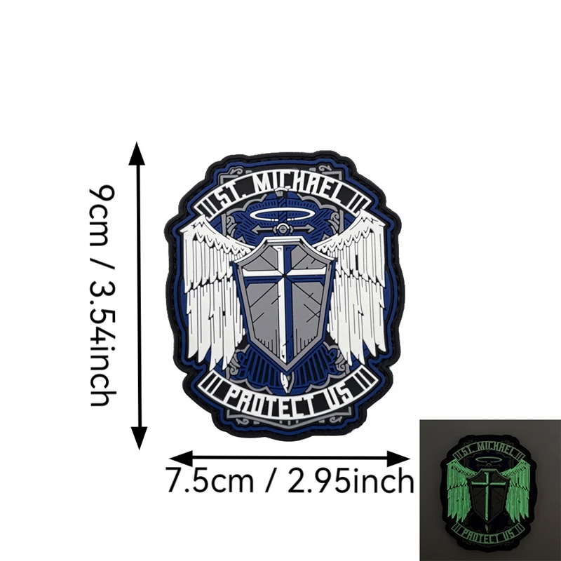 Parches de gancho y bucle de PVC de saint michael, insignia de moral táctica de decoración de ropa, pegatina de parche para mochila al aire libre como regalo - imagen 2