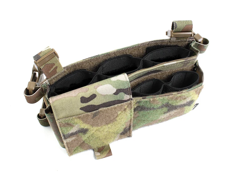 Composición completa del sistema PEW TACTICAL mostrando todos los accesorios incluidos