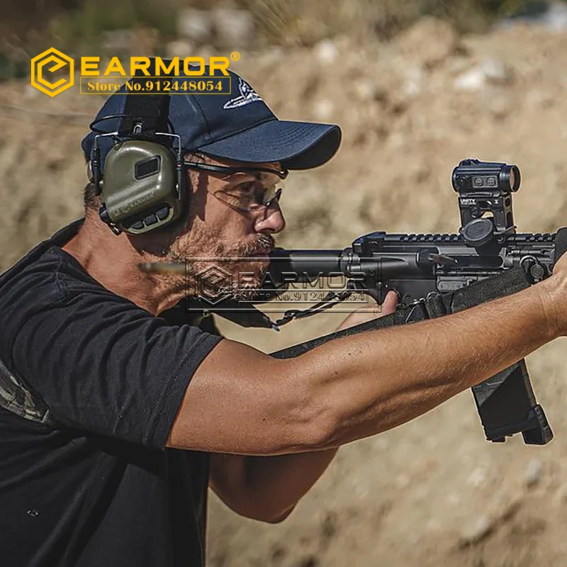 OPSMEN EARMOR Auriculares de disparo y adaptador de riel de arco y juego de adaptadores PTT M51 para comunicación por radio Disparos con ruido - imagen 3