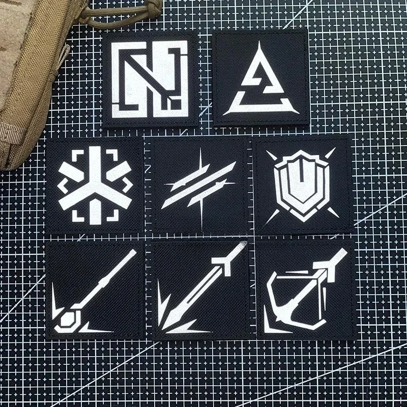 Parches tácticos reflectantes para ocupación de trabajadores de Arknights, brazalete, guardia pionera, gancho y bucle, insignia de moral, pegatina decorativa para mochila - imagen 3