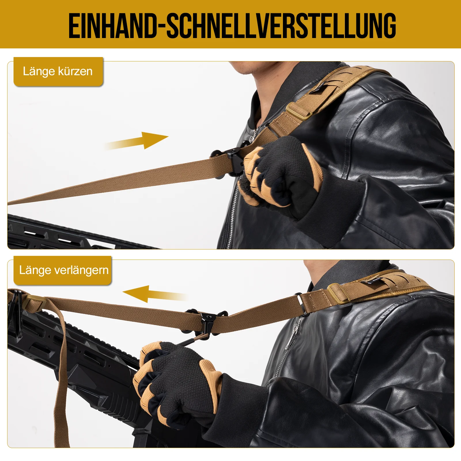 ONETIGRIS-eslinga para Rifle táctico, correa Modular extraíble de 2 puntos/1 punto, 2,25 ", accesorios para Rifle acolchado - imagen 4