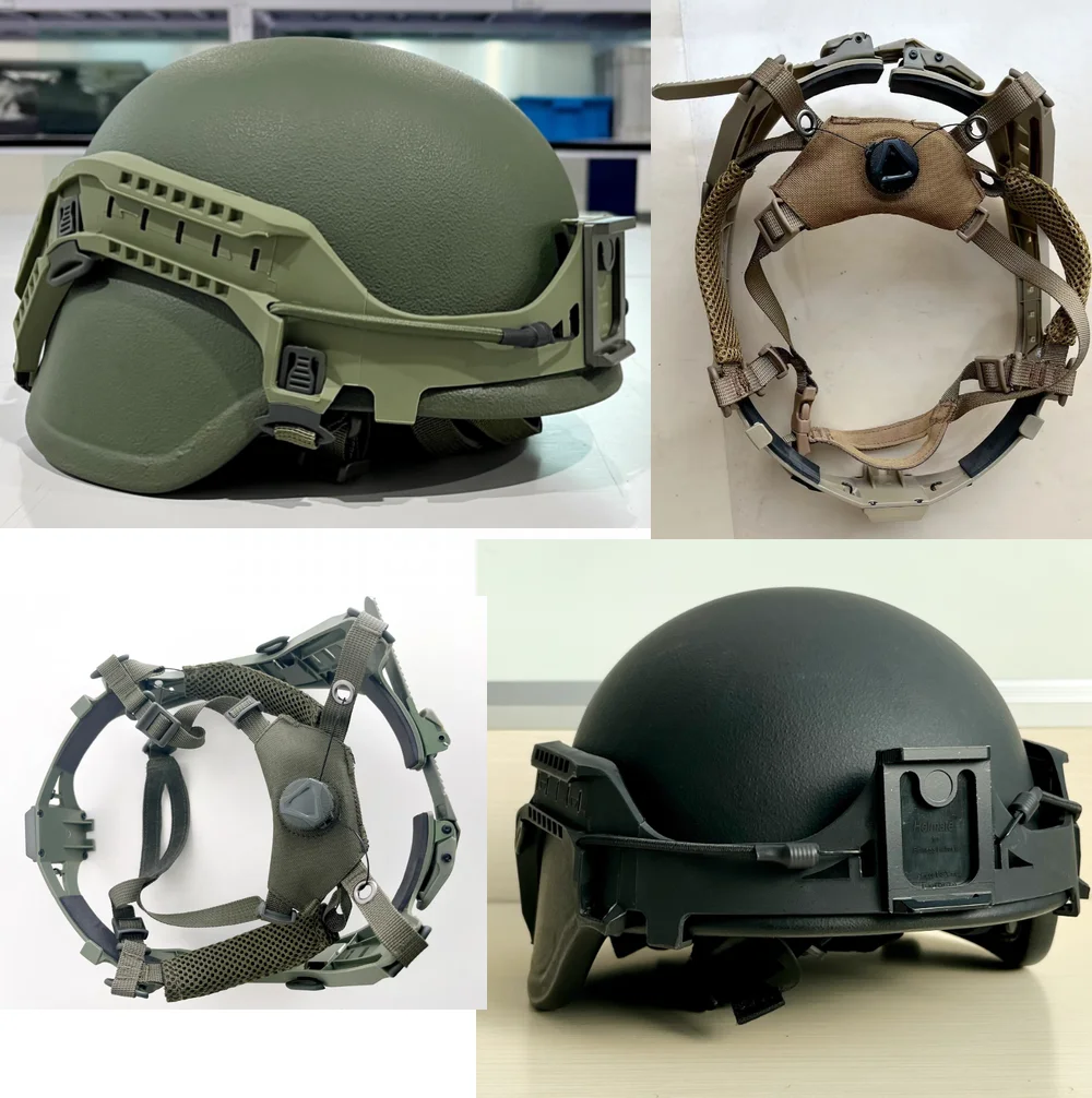 Casco airsoft táctico ajustable con carril y correa barbilla - imagen 2