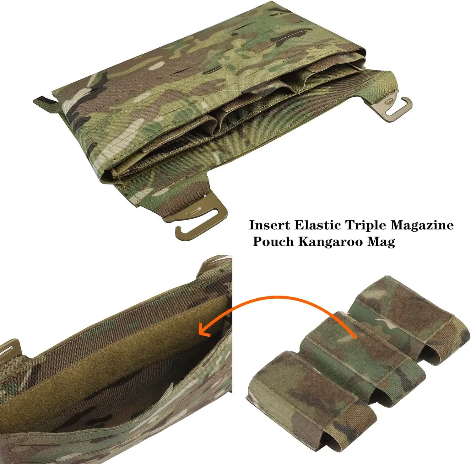 Bolsa Triple para deportes al aire libre 5,56, cartel con gancho en G, paquete colgante con solapa frontal y funda de canguro con inserto elástico - imagen 3