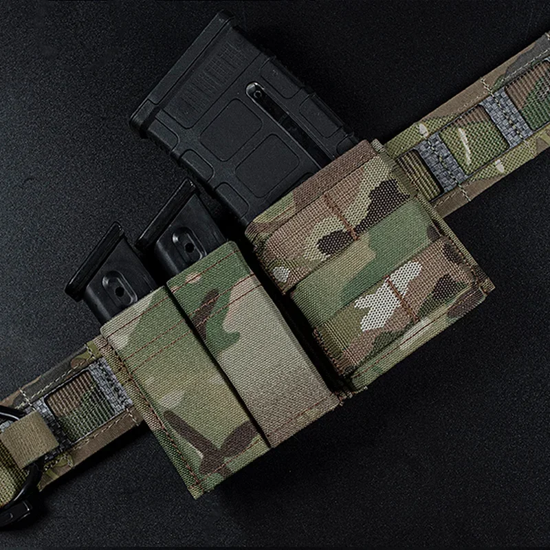 Bolsa táctica para revistas de 9mm, bolsa para revistas doble Molle de caza con Clip duro, funda para tarjetas de 5,56 Mag - imagen 2