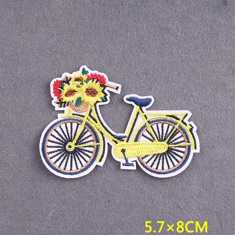 Parche bordado de flores para planchar en la ropa, parches de lazo de gancho DIY, insignias de ropa, rayas de dibujos animados - imagen 2