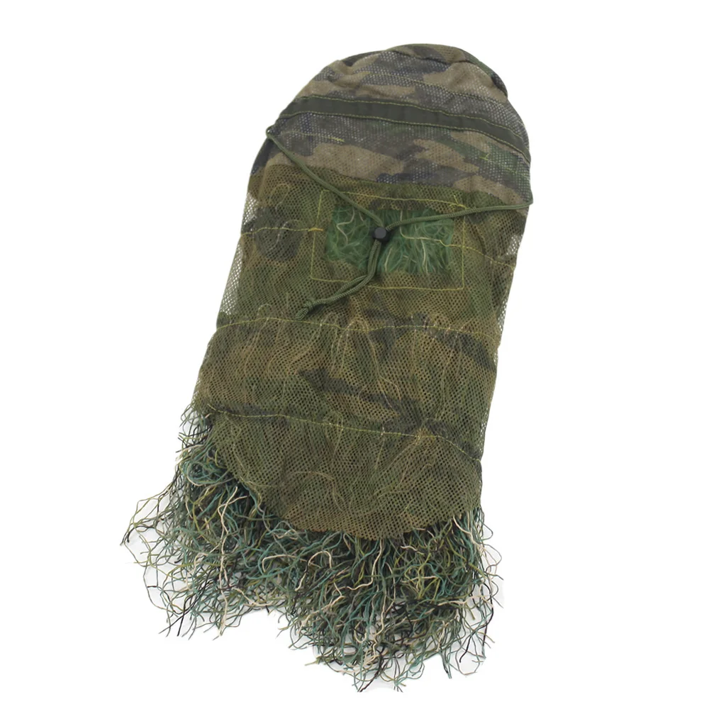Traje táctico VULPO Airsoft Sniper Ghillie, capucha de caza, casco de camuflaje para traje Ghillie, cubierta de cabeza de juego CS - imagen 5