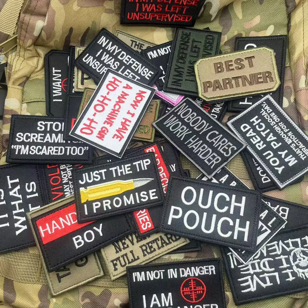 Parche bordado motivacional táctico para mochila y bolso