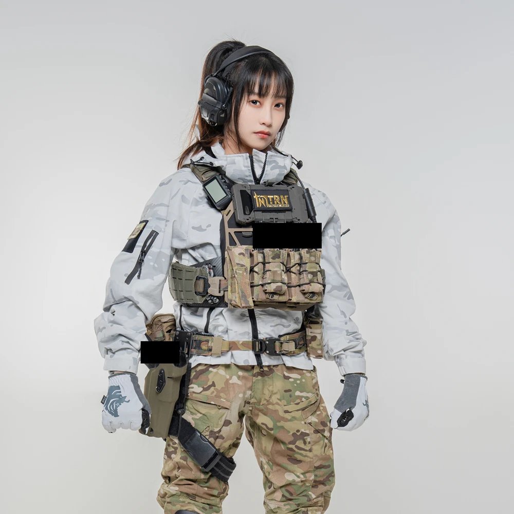 Top táctico de camuflaje para nieve al aire libre, camisa fina, chaqueta, traje de rana, pantalones de tren tácticos G3, chaleco - imagen 3