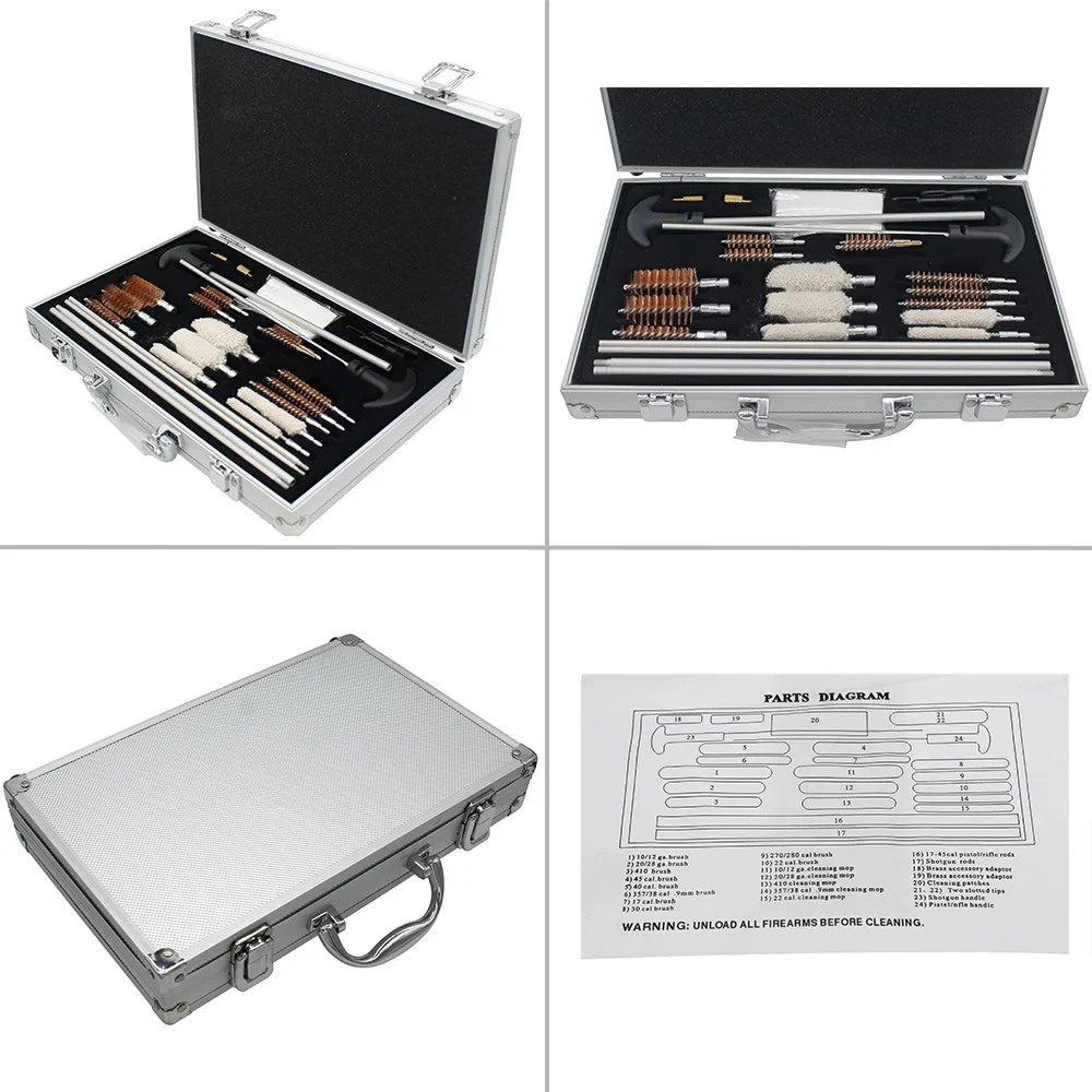 Fwoyonze-caja de barril para pistola de escopetas, Kit de cepillos de limpieza, juego de herramientas de limpieza para Rifles, accesorios de caza Airsoft Hanguns