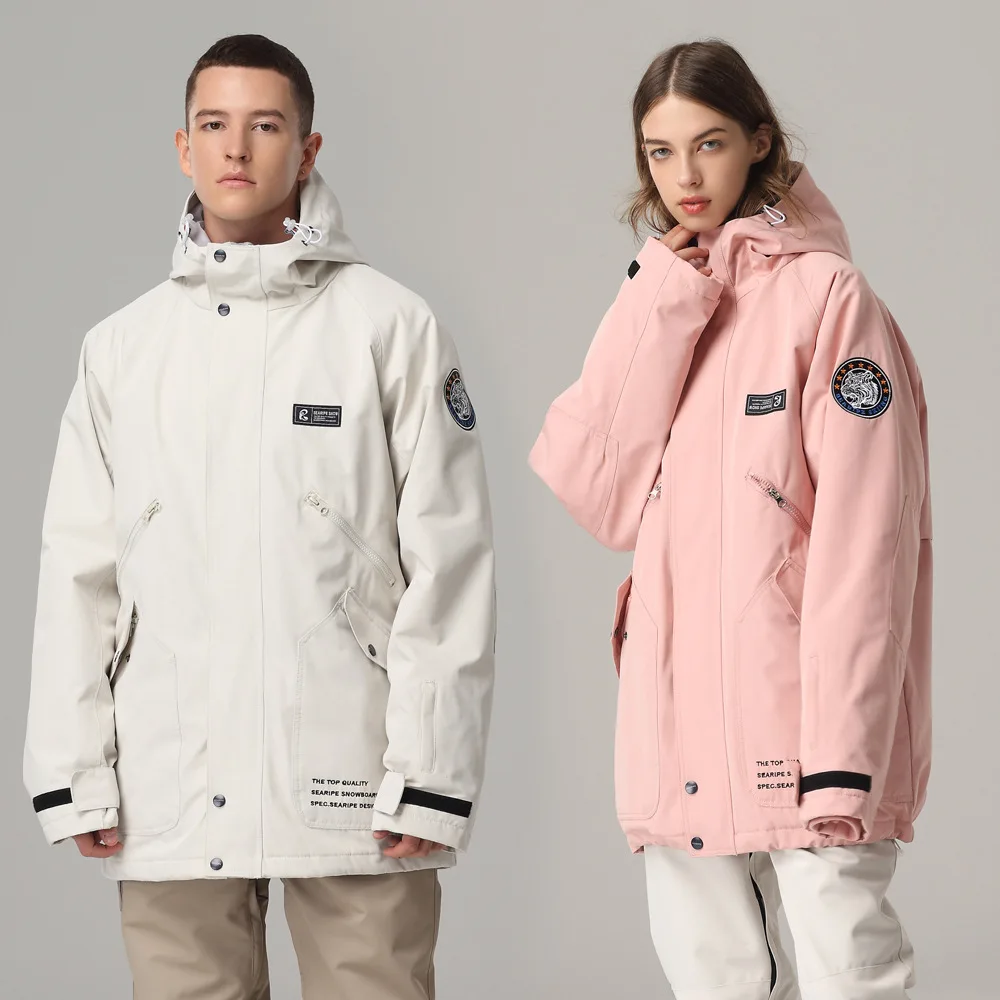 SEARIPE-traje de esquí para mujer, abrigo para exteriores, traje de esquí para hombre, chaqueta de invierno, cortavientos de Snowboard transpirable impermeable para mujer, Unisex - imagen 5
