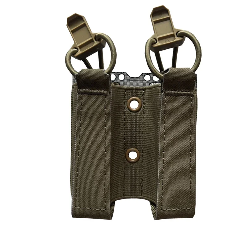 Bolsa táctica Mag de 9mm, bolsa MOLLE doble para revistas, caza, Airsoft, soporte de placa elástica - imagen 2