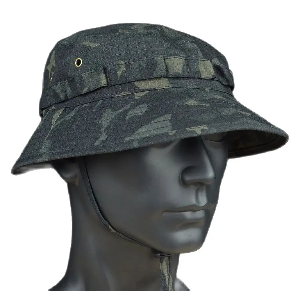Sombreros Boonie tácticos militares de verano para caza, pesca, protección solar al aire libre, gorra de camuflaje ajustable, sombrero de pescador - imagen 2