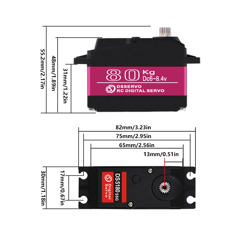 Dsservo servo digital de alto par 12-24V para direccion de coche RC - imagen 5