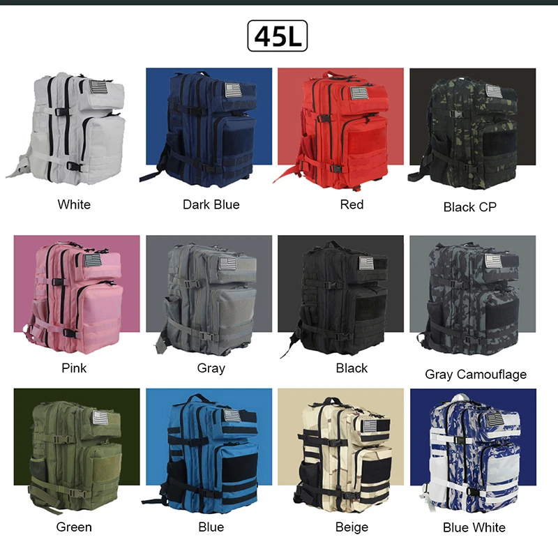 Mochila de camuflaje para exteriores para mujer, bolsa de asalto Molle del ejército, color rojo y rosa, accesorios para acampada, senderismo y caza, 25L/45L - imagen 5