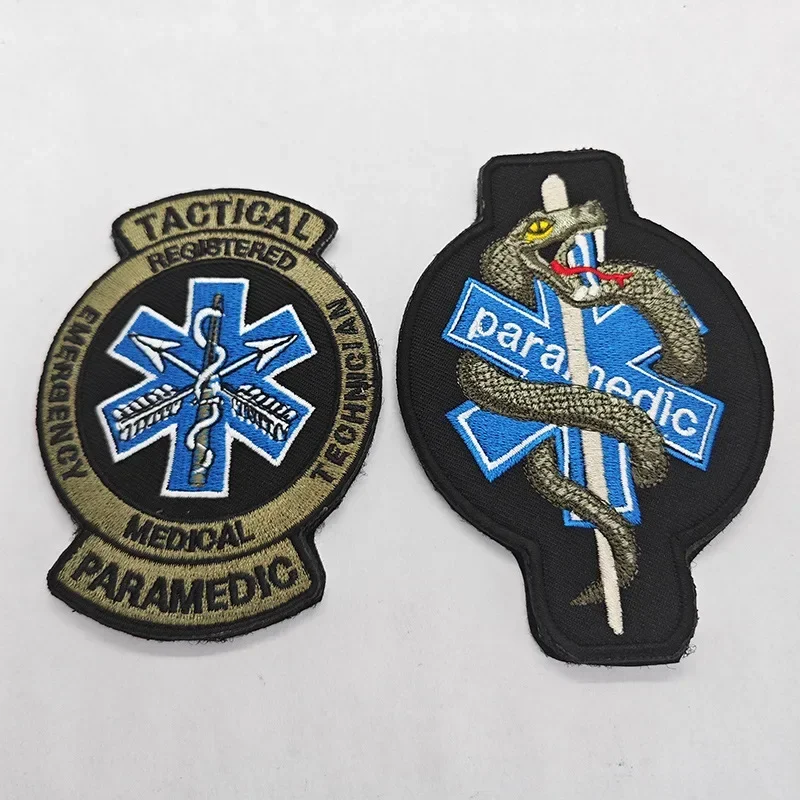 Insignia de moral de rescate de estrella de la vida, parches bordados, emblema del personal médico del campo de batalla, accesorio táctico, pegatina para mochila - imagen 2
