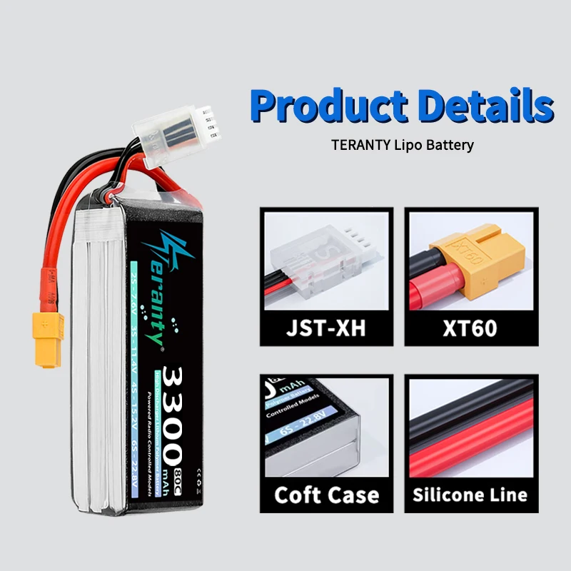 TERANTY Batería LiPo XT60 para RC de alto rendimiento - imagen 2