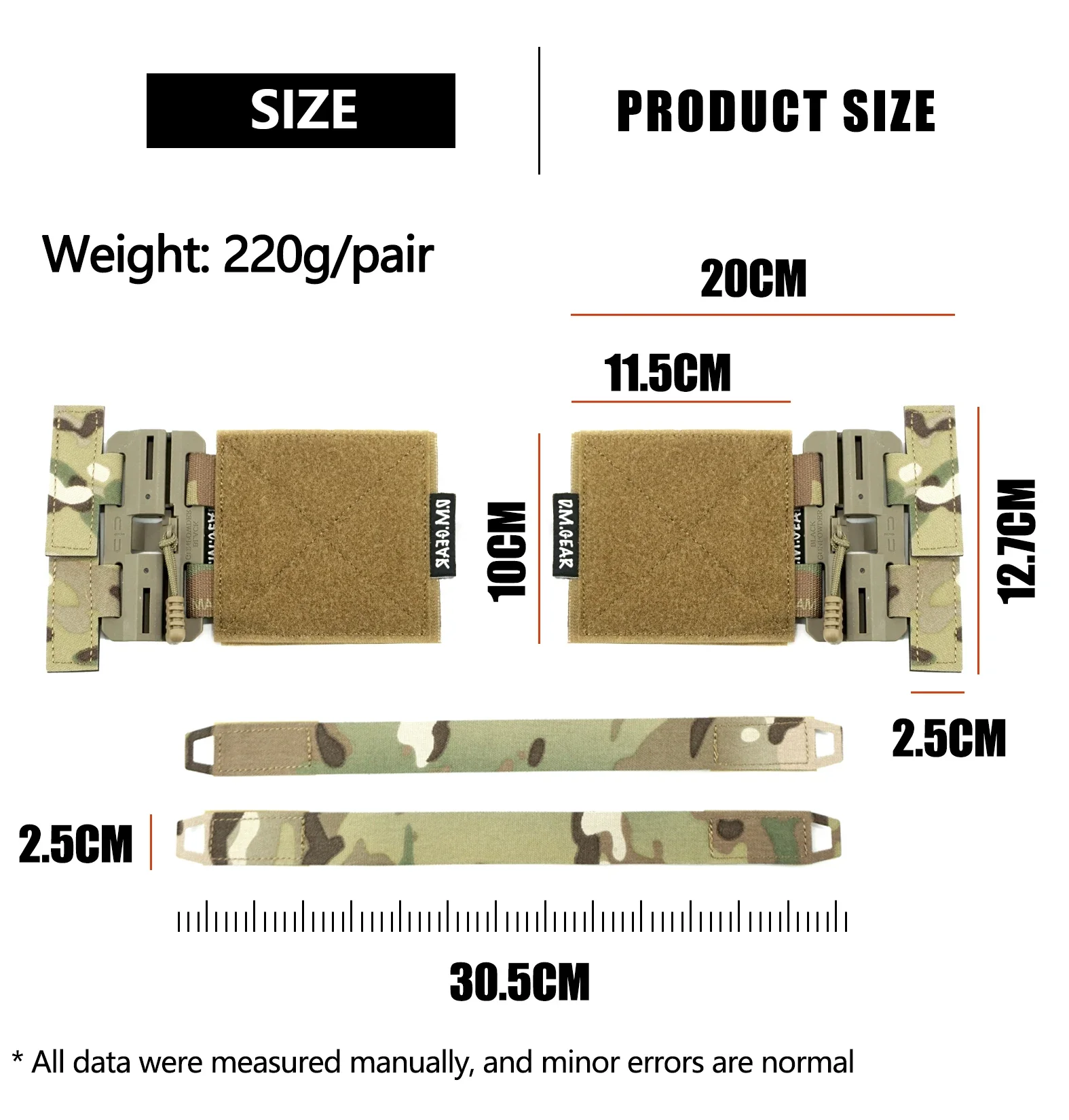 Hebilla MOLLE liberación rápida con adaptador para faja 3 bandas - imagen 4