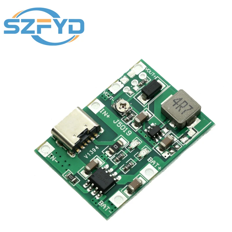 Módulo de refuerzo de DC-DC tipo C TP4056, placa de alimentación de descarga de cargador, DC4.3-27V, módulo de refuerzo de carga, piezas de Kit DIY, 1-10 Uds. - imagen 5