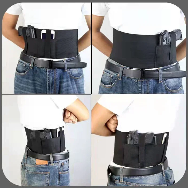 Funda táctica para pistola para banda para el vientre, soporte oculto para pistola doble, fundas para cinturón elástico para pistola oculta - imagen 2
