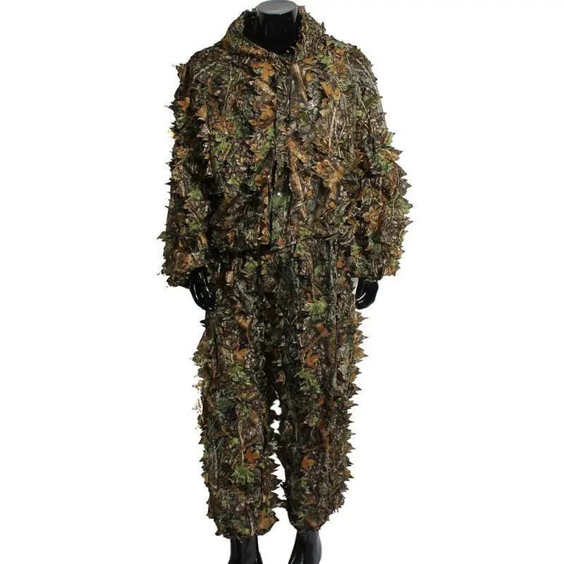 Traje Ghillie para exteriores para hombre y mujer, ropa de camuflaje, traje de jungla, ropa de hojas de entrenamiento CS, traje de caza, pantalones, chaqueta con capucha - imagen 4