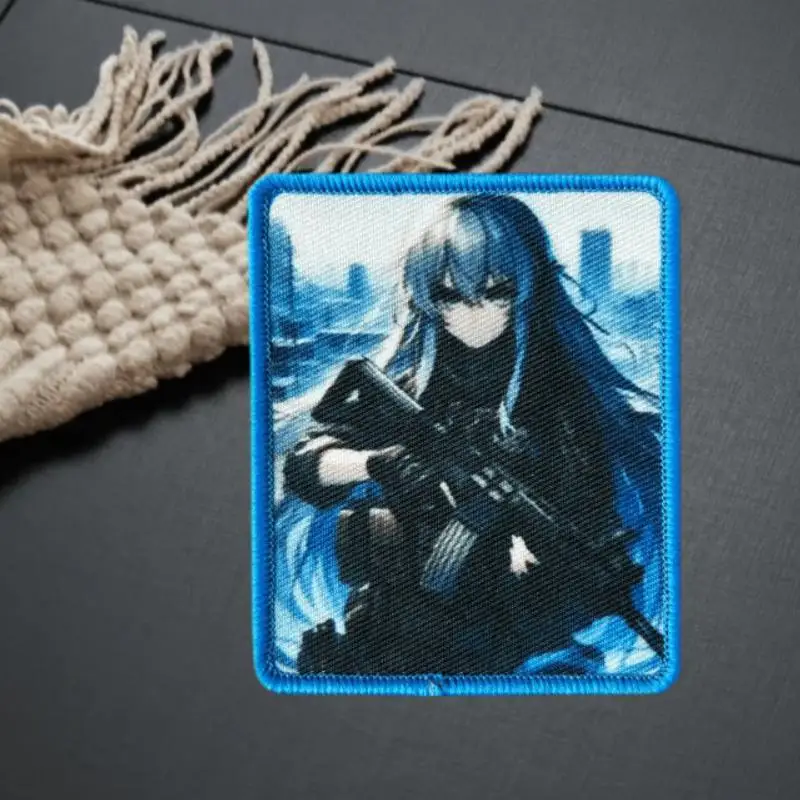 Parche estampado de Chica de Anime, insignia de moral de belleza con gancho y bucle, mochila militar táctica, brazalete, sombreros, pegatinas, parches para ropa - imagen 5