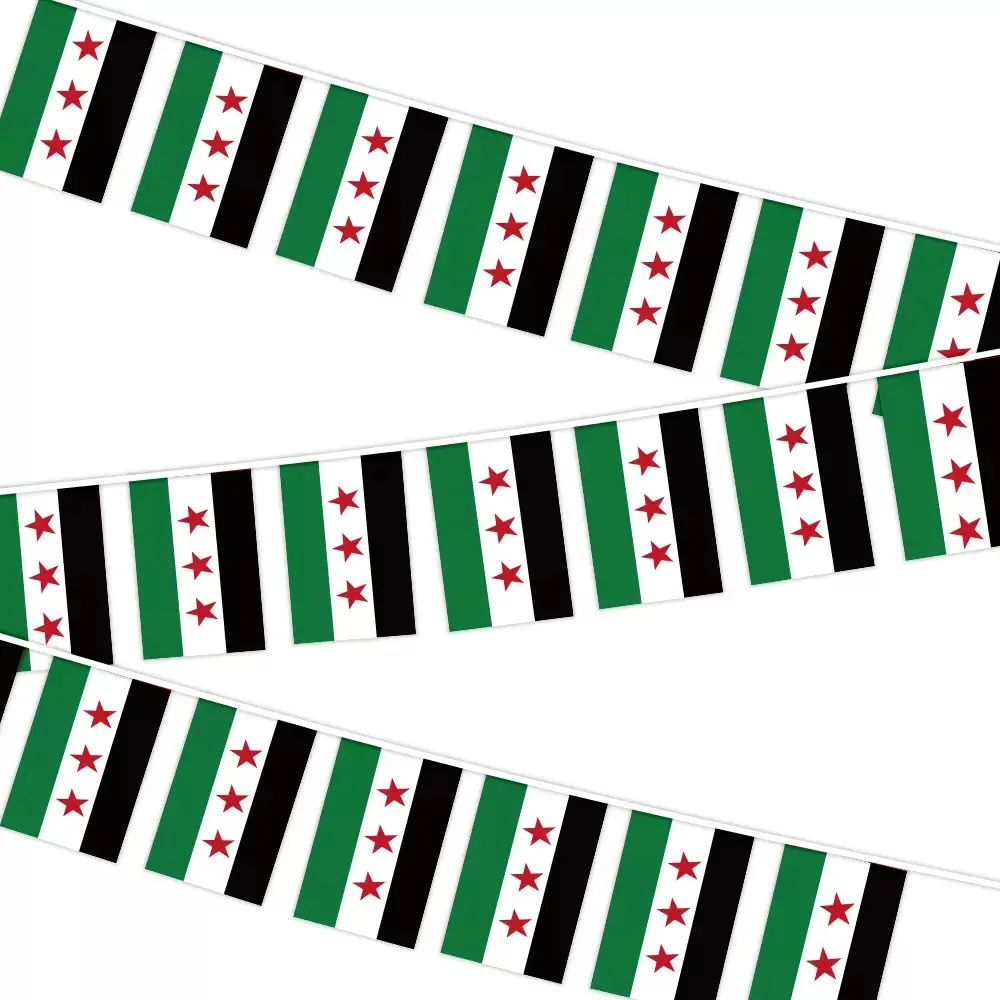 14*21 cm 20 piezas bandera de Siria cadena de personaje sirio cartel de tres estrellas de la República Árabe Siria