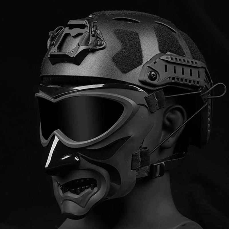 Gafas tácticas de cara completa, máscara de caballero oscuro nocturno, casco transpirable Airsoft, equipo de protección militar para Paintball - imagen 4