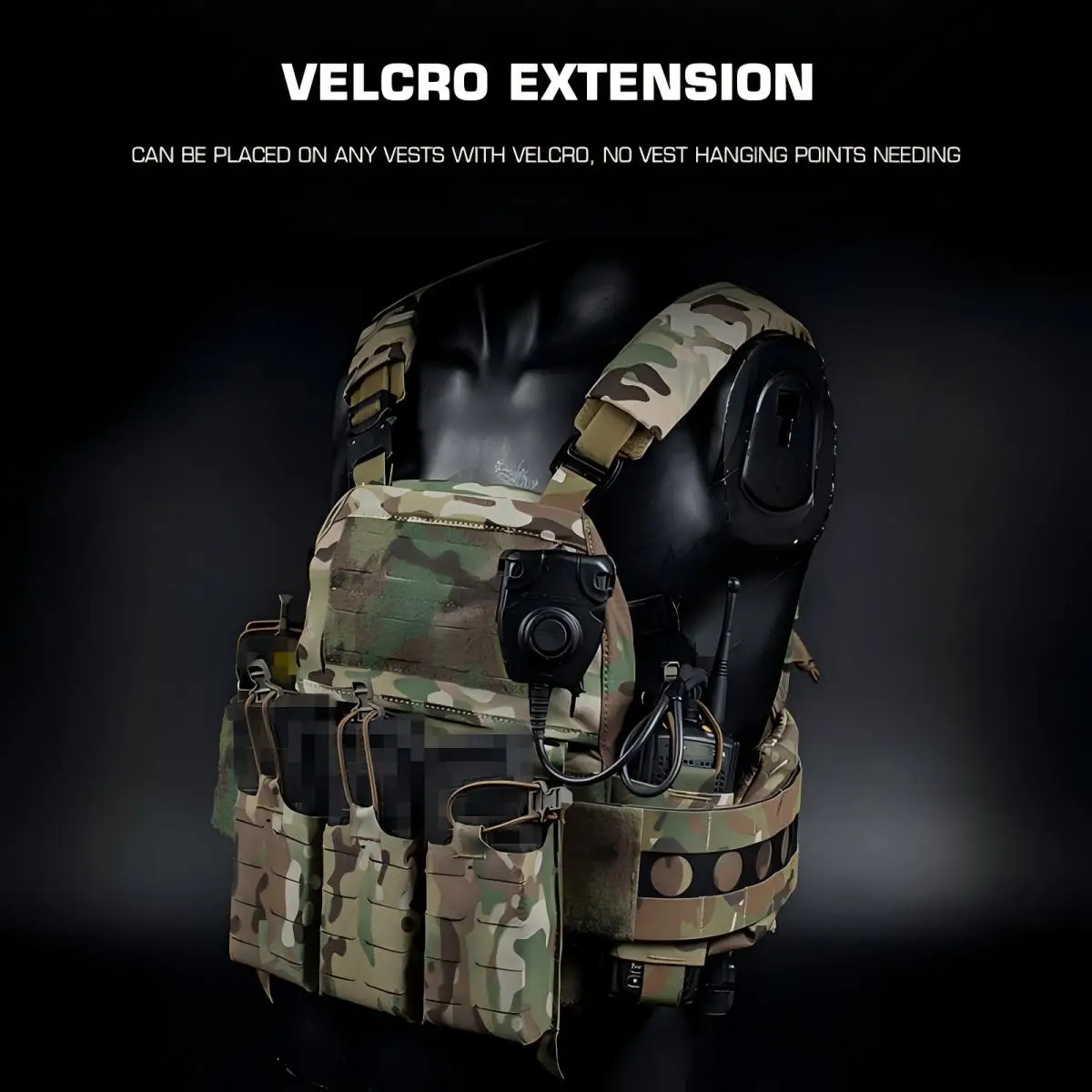 Bolsas laterales MOLLE universales para radio y cargador táctico - imagen 3