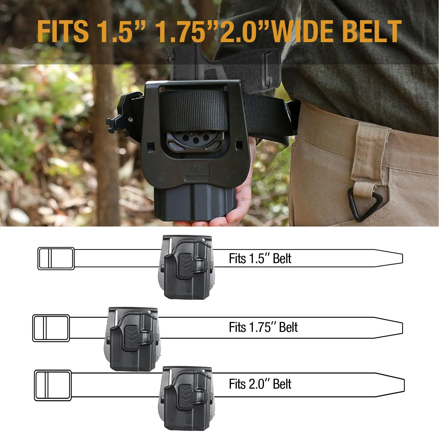 Compatible con Hellcat + TLR-6, solo funda, funda OWB nivel II, solo para Springfield Hellcat,TLR6, funda de transporte con cinturilla exterior, mano derecha - imagen 3