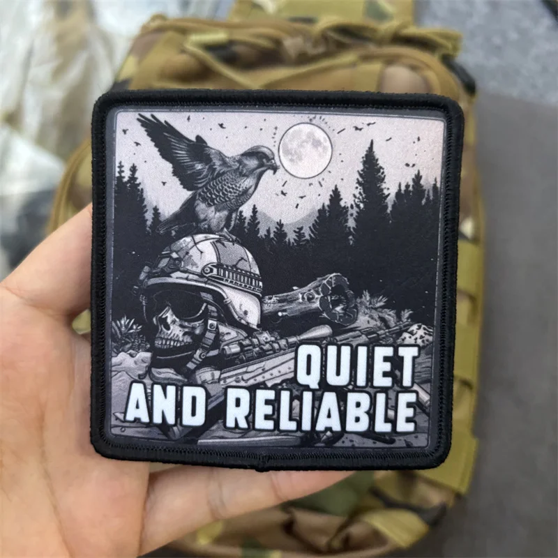 Parche militar con estampado de calavera de Chevron, insignia de moral táctica, parches con gancho, ropa, mochila, brazalete - imagen 2