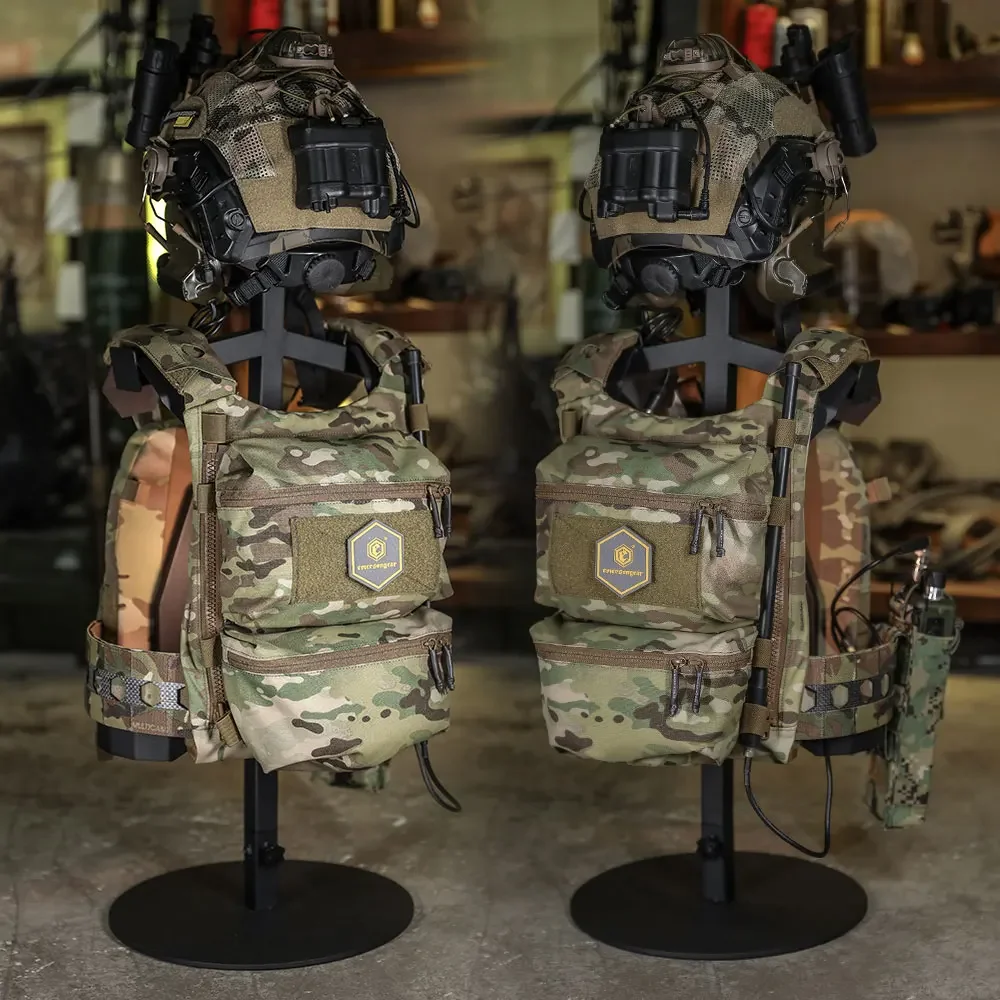 Emersongear para FRO Style V5 chaleco Panel trasero doble bolsa caza senderismo combate bolsa multiusos con cremallera en mochila Nylon - imagen 4