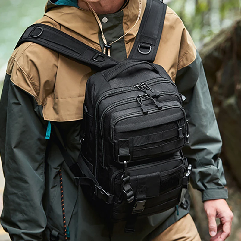 Mochila táctica grande para hombre, bolsa deportiva para senderismo, Camping, viajes al aire libre, aparejos de pesca, mochila Molle, bolsa de entrenamiento con gancho y bucle - imagen 3