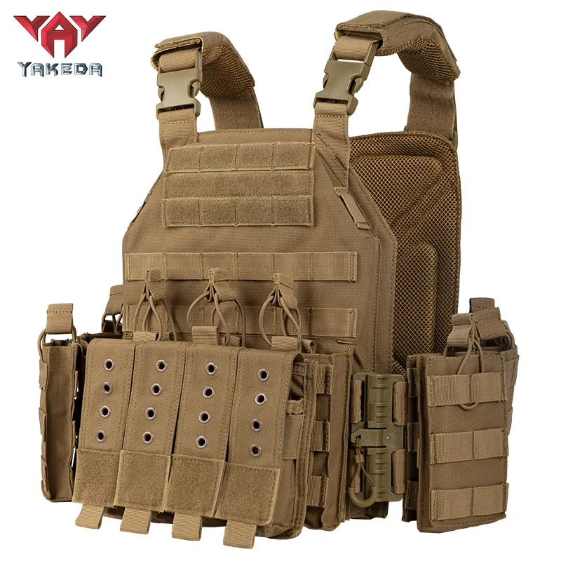 Chaleco táctico YAKEDA, chaleco de liberación rápida de poliéster 1000D, ropa de combate al aire libre, ropa de camuflaje transpirable resistente al desgaste MOLLE - imagen 5