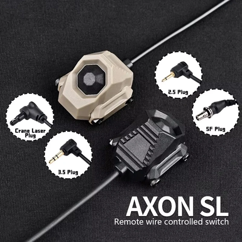 WADSN-linterna táctica Airsoft Surefir M300 M600, interruptor de botón AXON SL, accesorios para arma de caza láser PEQ para riel Picatinny - imagen 4