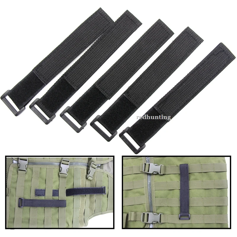 Cinturón táctico multifunción de nailon, 5 piezas, Correa Molle, anillo en D, mosquetón, cinta mágica, llavero colgante, gancho para mochila, hebilla molle