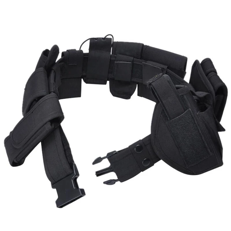 Soporte de cintura táctico ajustable, cinturones de utilidad para servicio policial con bolsa, 10 Uds., cinturón de guardia de entrenamiento militar - imagen 2