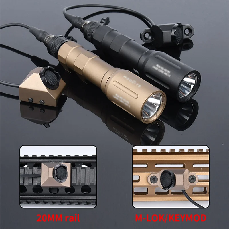 Linterna táctica de PLH-V2 Airsoft, potente linterna con interruptor de UN botón de presión, luz de caza de explorador, compatible con 20MM, KeyMod de riel MLOK - imagen 4