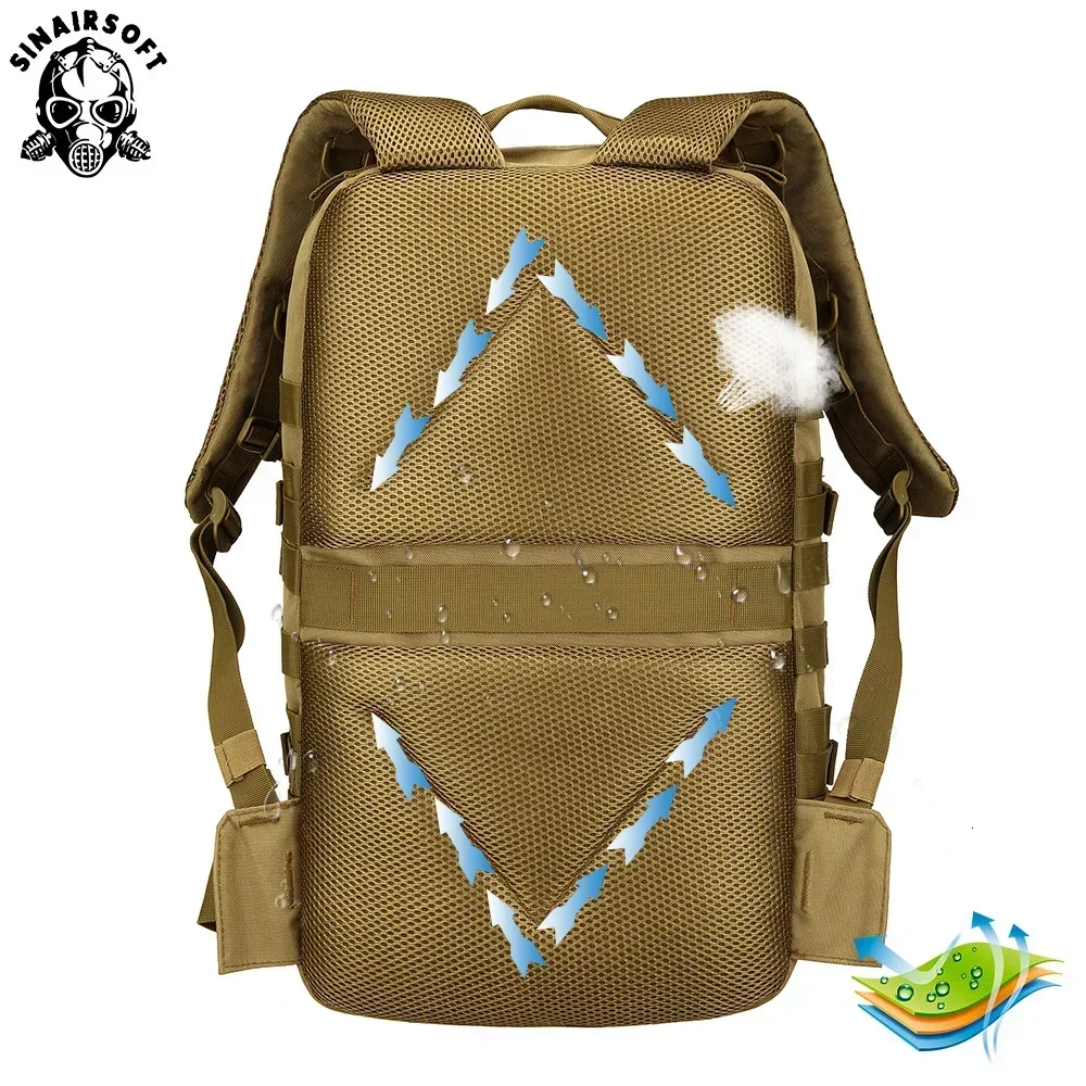 Mochila táctica SINAIRSOFT, mochilas de viaje de gran capacidad para hombre, bolsas multifuncionales impermeables para deportes al aire libre - imagen 4