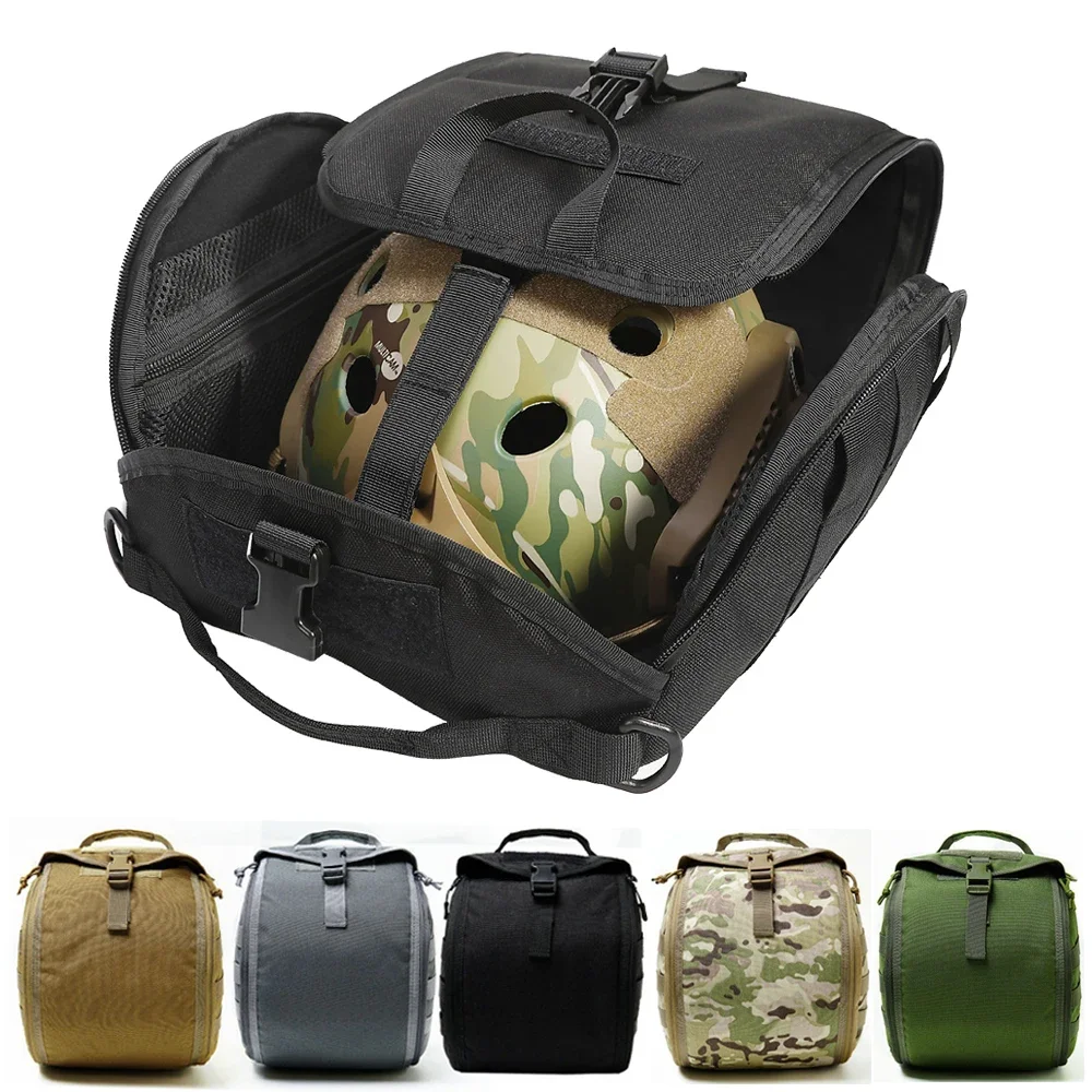Bolsa táctica para casco MOLLE, multiusos, para deportes al aire libre, caza, entrenamiento de combate, Airsoft, almacenamiento rápido para casco, bolsa de transporte