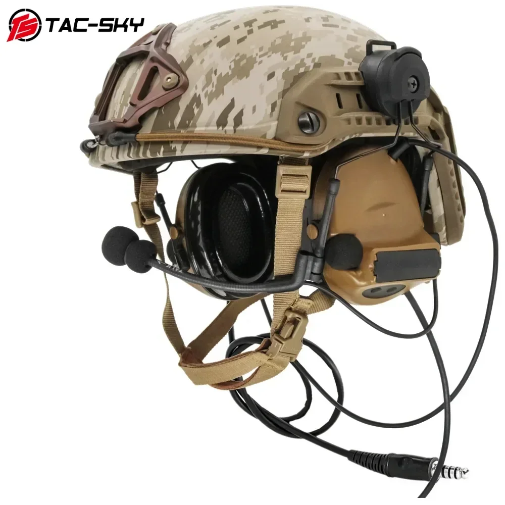 TS TAC-SKY COMTA II casco táctico de comunicación Dual adaptador de pista ARC auriculares de disparo con cancelación de ruido con PTT U94 - imagen 4