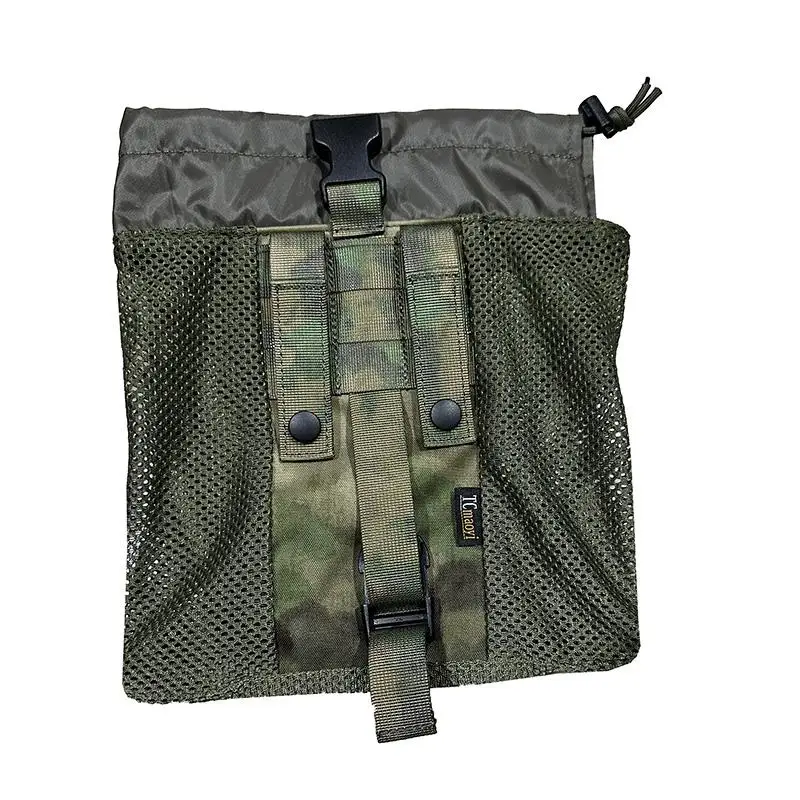 Bolsa de reciclaje plegable de malla táctica para exteriores, bolsa de almacenamiento varios, chaleco de estilo, bolsa adjunta - imagen 3