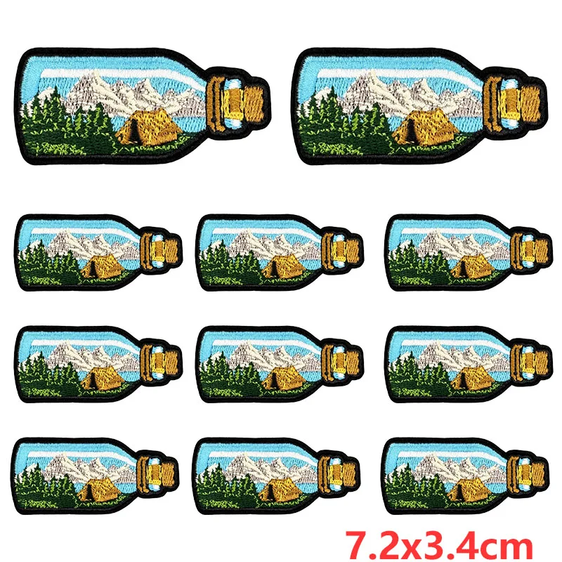 10 unids/lote de apliques de aventura de montaña, parches para planchar en ropa, parches bordados para acampar al aire libre para ropa, insignias DIY - imagen 5