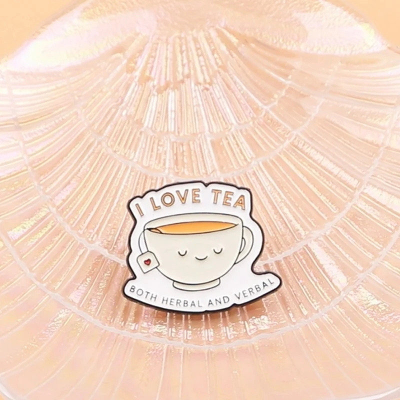 Pin esmaltado taza de té con frase divertida – Broche para solapa - imagen 4