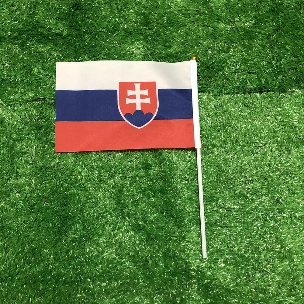Bandera Eslovaquia 14x21 cm poliéster doble cara exterior - imagen 4